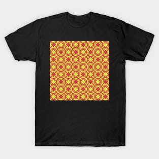 yellow and red abstract geometrical pattern T-Shirt